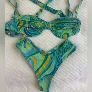 Skatie Asha top Mandi bottom Cannes print set